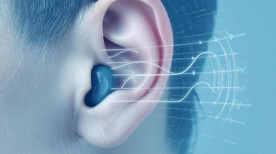 Ear plugs on a pillow representing ringing in ear with ear plugs during sleep